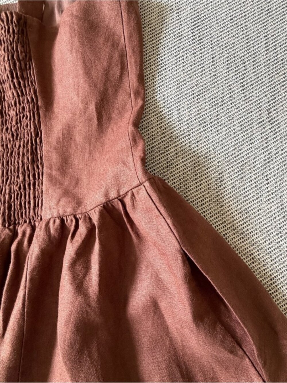 NEW Reformation Janu Square Neck Midi Linen Dress Chocolate Cake Brown US 0 UK 4 - Picture 10 of 11